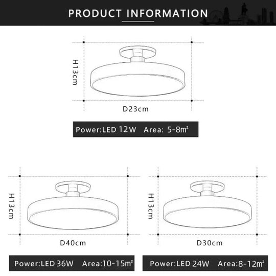 LED Ceiling Light - Flush-Mounted Fixture - Warm White Illumination
